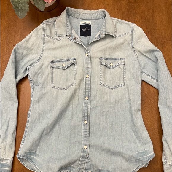 American Eagle Denim button up shirt Size M - Picture 4 of 4